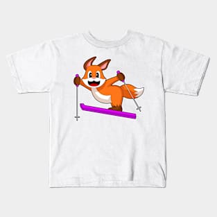 Fox Skier Ski Winter sports Kids T-Shirt